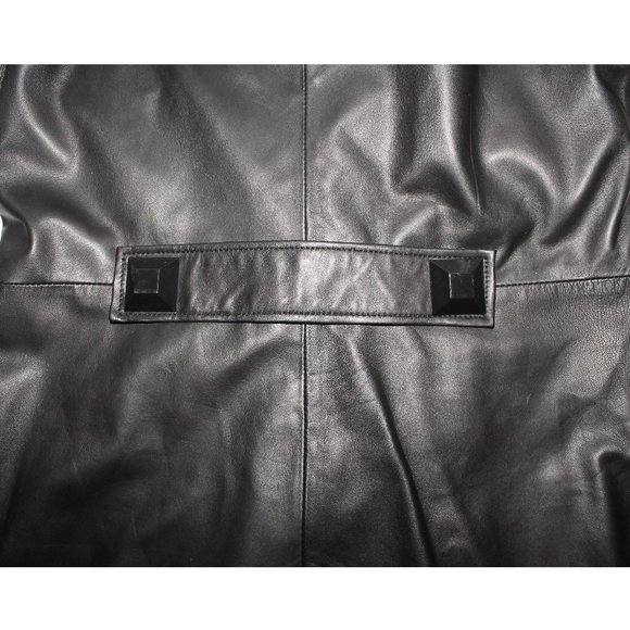 By Malene Birger Long Sheep Nappa Leather Coat / EU 40 Large Black Studs Jacket - Picture 10 of 14